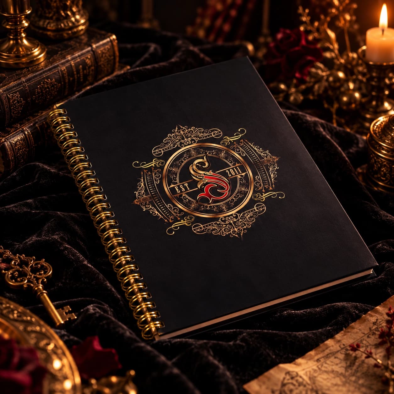 The A4 SecretSecretS Notebook with gold spiral binding