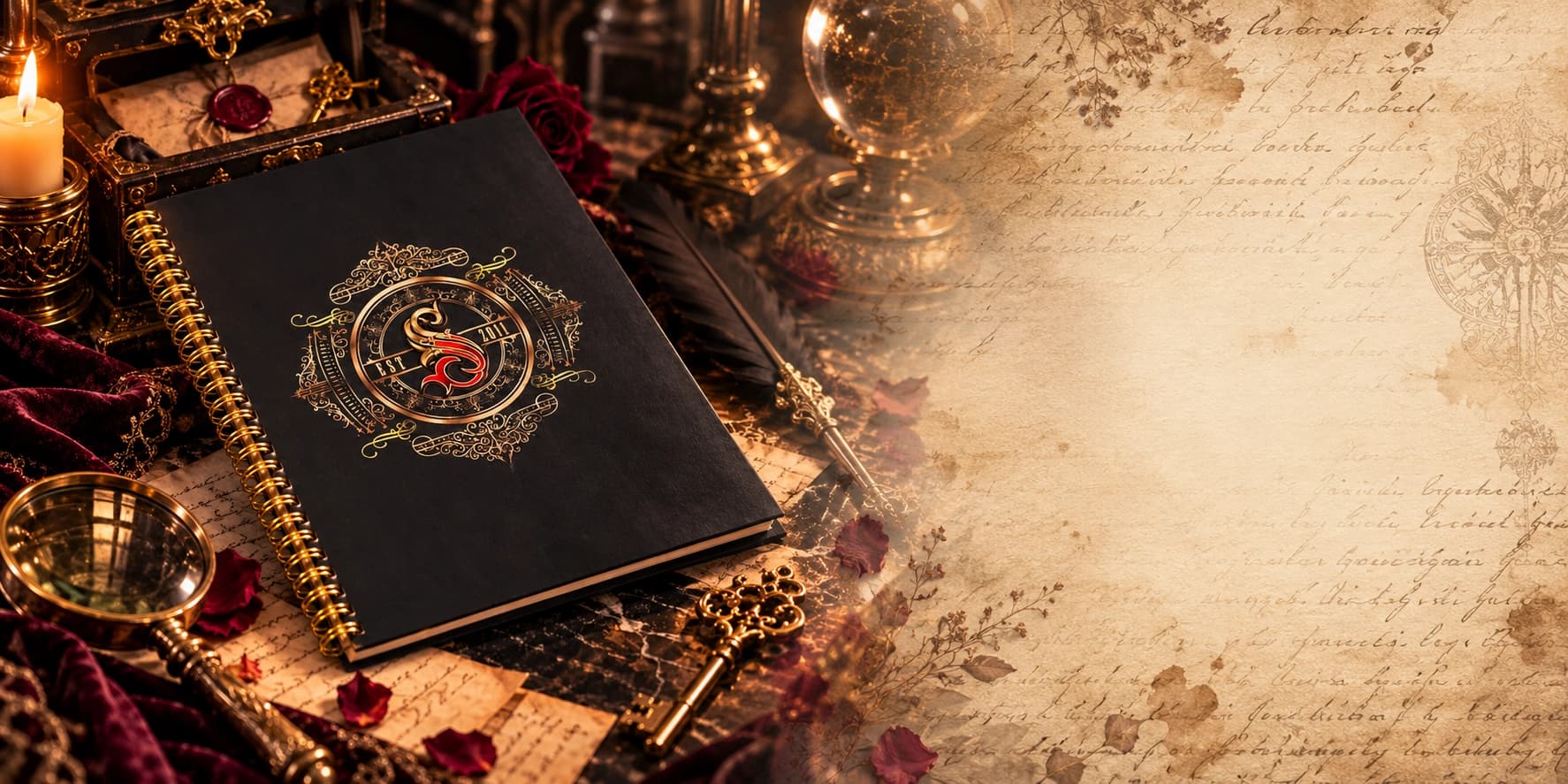 The A4 SecretSecretS Notebook with gold spiral binding